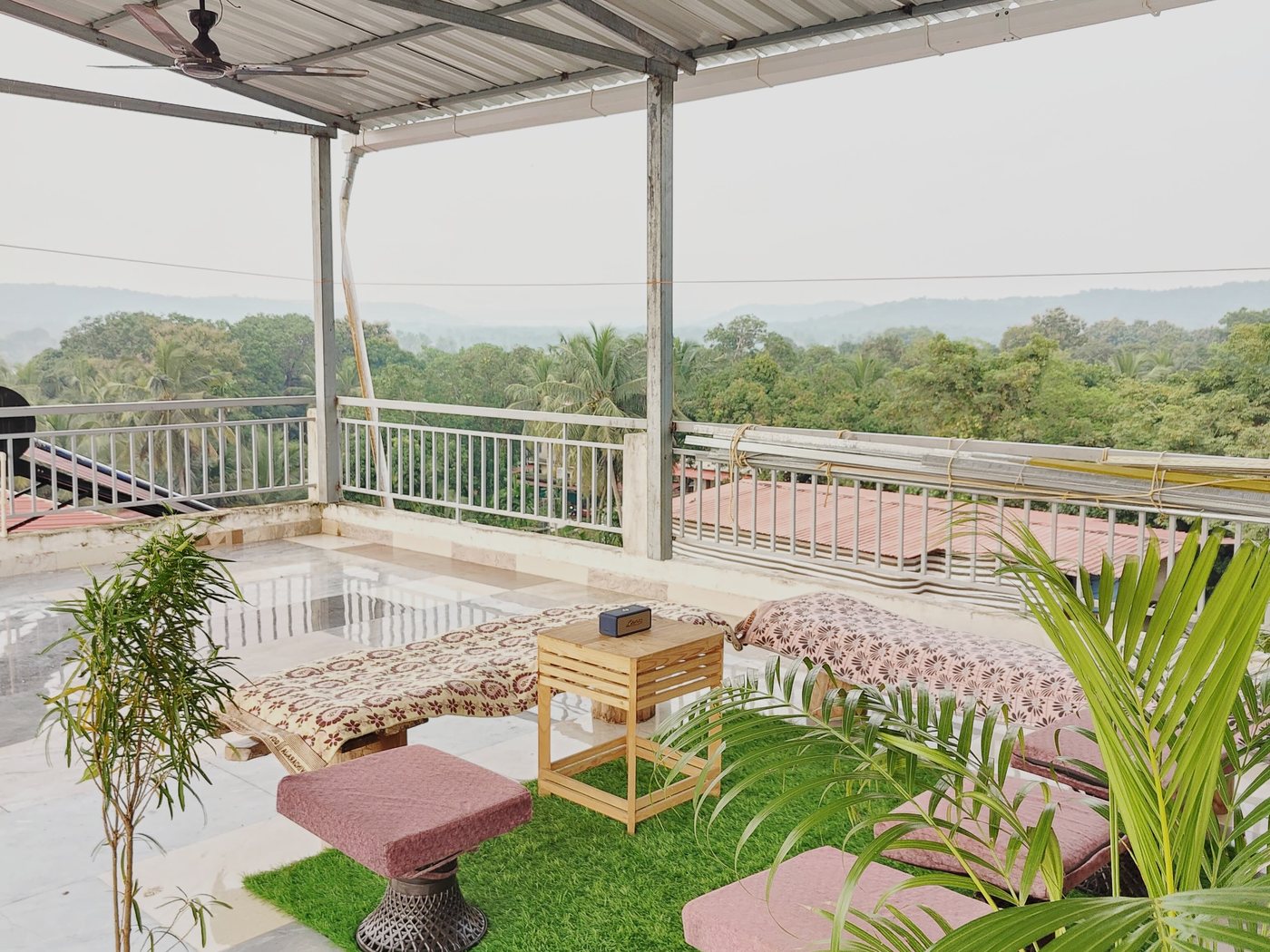 The terrace lounge on the grass